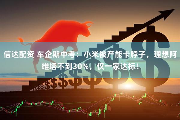 信达配资 车企期中考：小米被产能卡脖子，理想阿维塔不到30%，仅一家达标！