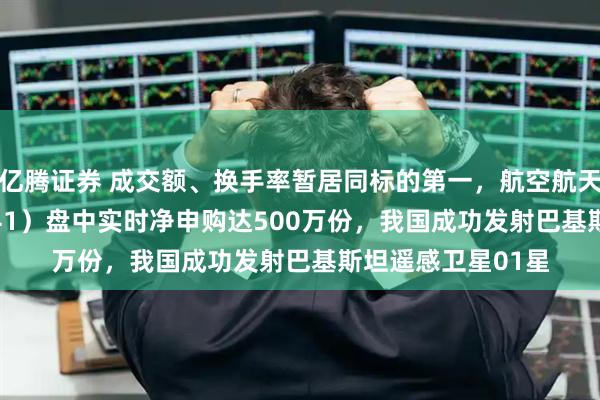 亿腾证券 成交额、换手率暂居同标的第一，航空航天ETF天弘（159241）盘中实时净申购达500万份，我国成功发射巴基斯坦遥感卫星01星