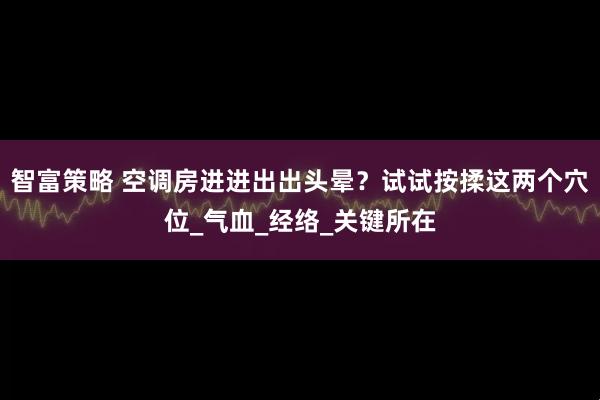 智富策略 空调房进进出出头晕？试试按揉这两个穴位_气血_经络_关键所在