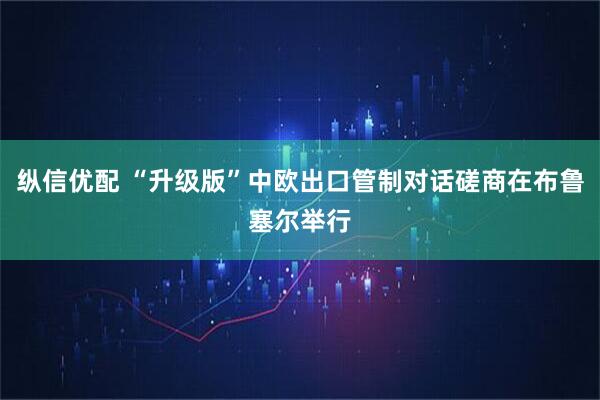 纵信优配 “升级版”中欧出口管制对话磋商在布鲁塞尔举行